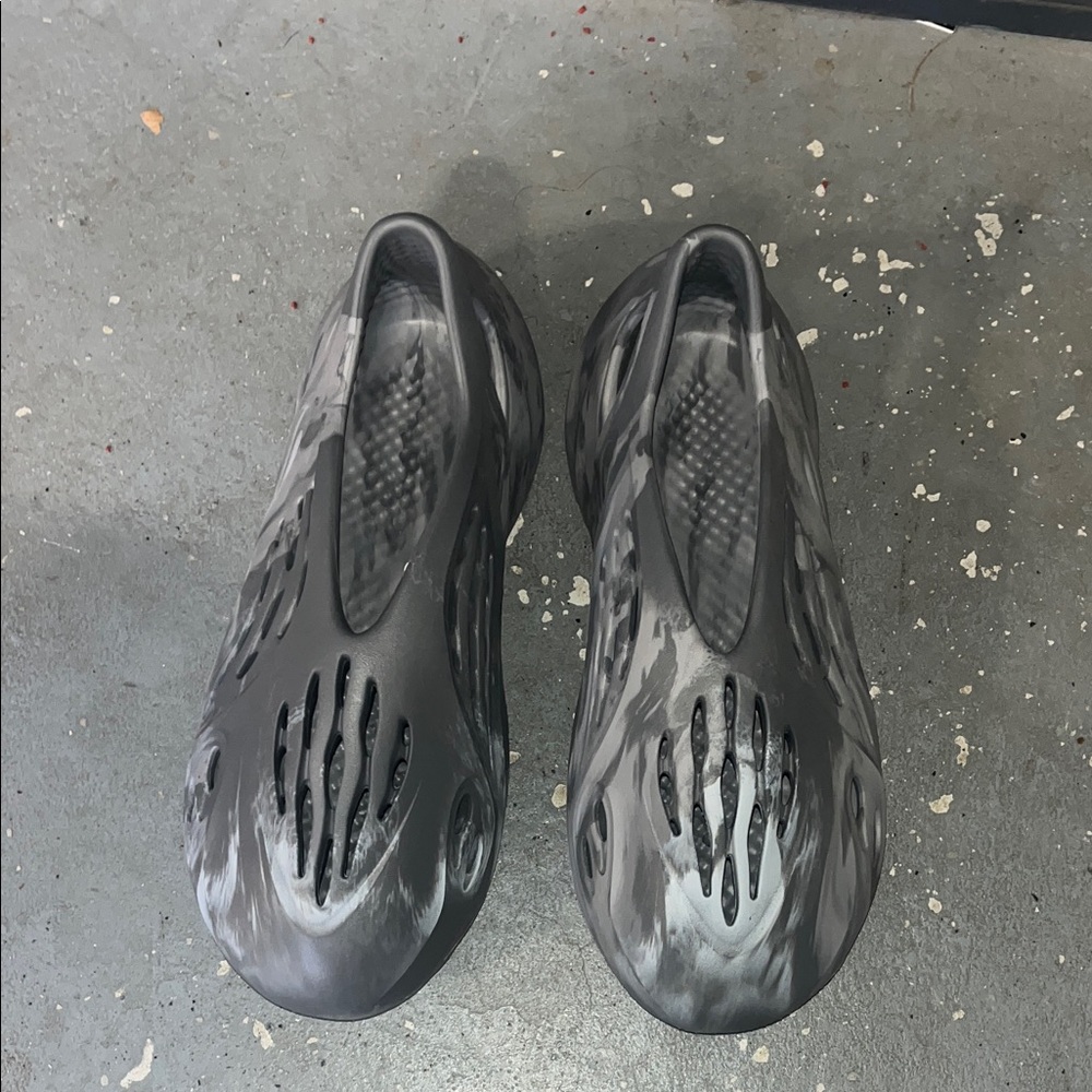 Black and Gray Slip-On Clogs